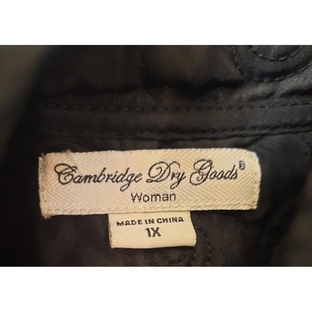 Cambridge Dry Goods Black 2 Tone Zip Up Vest Womens Size 1X - Picture 7 of 9